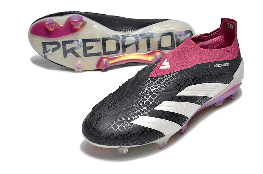 Adidas Predator Elite Laceless FG - Black/Vivid Berry/White
