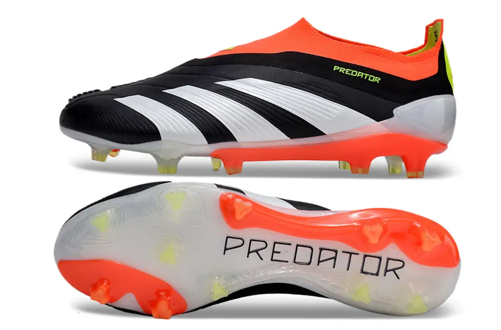 Adidas Predator Elite Laceless FG - Black/Vibrant Orange/Neon Yellow