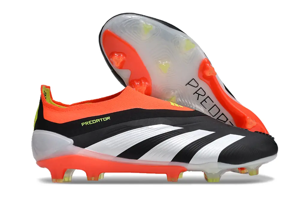 Adidas Predator Elite Laceless FG - Black/Vibrant Orange/Neon Yellow
