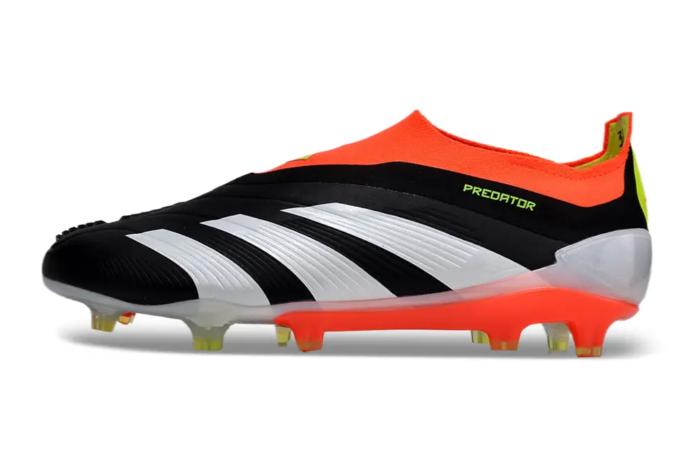 Adidas Predator Elite Laceless FG - Black/Vibrant Orange/Neon Yellow
