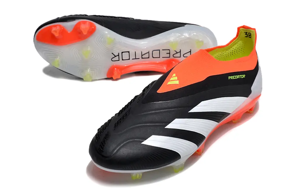 Adidas Predator Elite Laceless FG - Black/Vibrant Orange/Neon Yellow