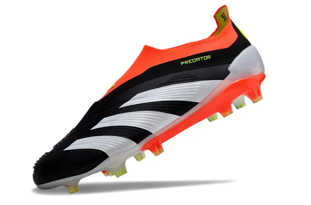 Adidas Predator Elite Laceless FG - Black/Vibrant Orange/Neon Yellow