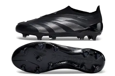 Adidas Predator Elite Laceless FG - Black/Graphite Black/Charcoal Gray