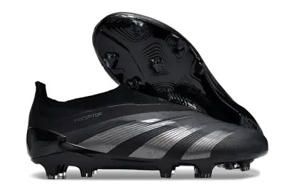 Adidas Predator Elite Laceless FG - Black/Graphite Black/Charcoal Gray