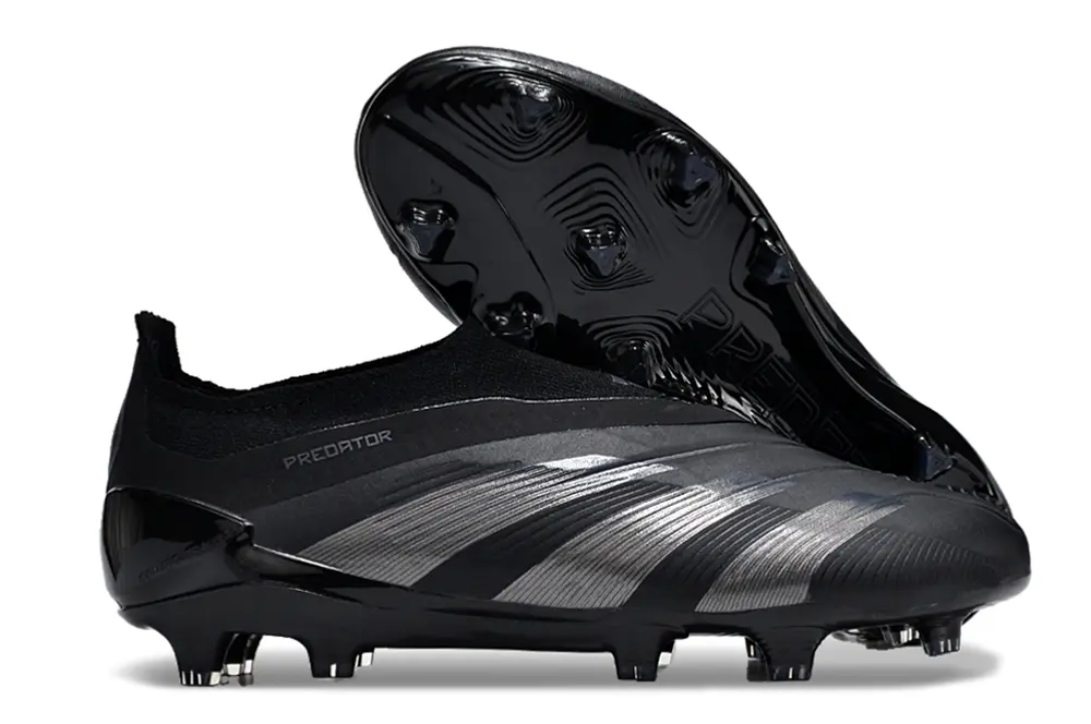Adidas Predator Elite Laceless FG - Black/Graphite Black/Charcoal Gray