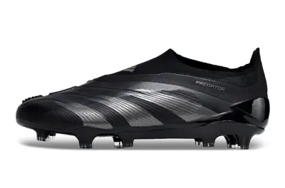 Adidas Predator Elite Laceless FG - Black/Graphite Black/Charcoal Gray