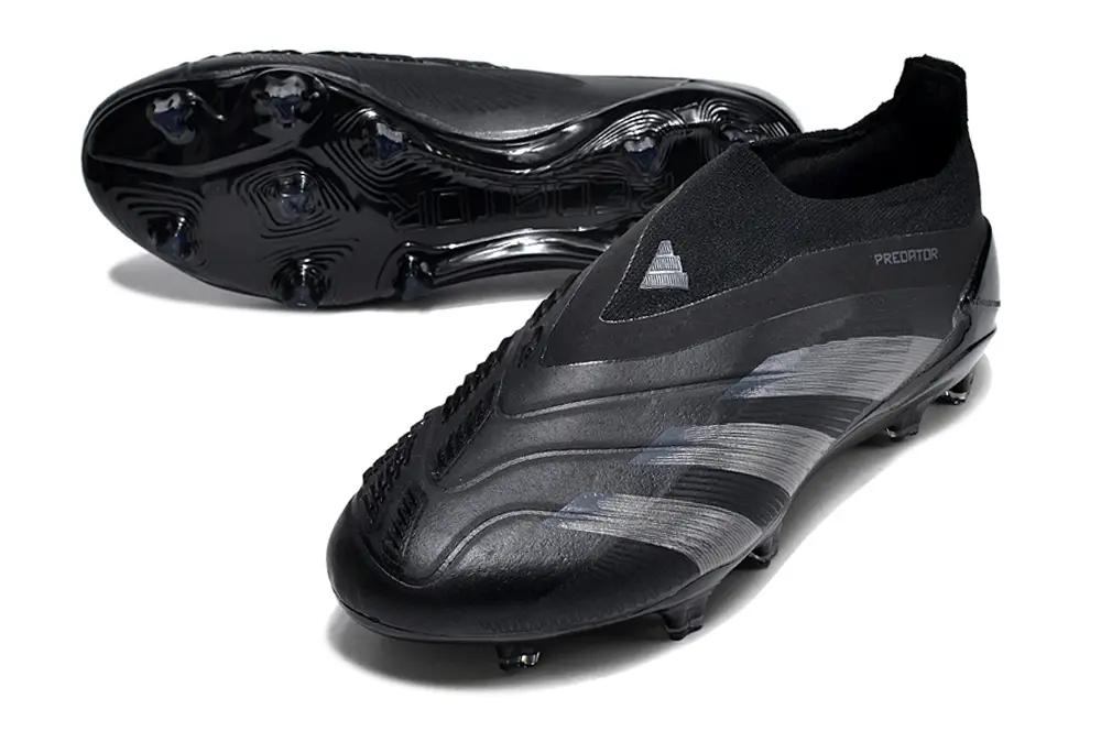 Adidas Predator Elite Laceless FG - Black/Graphite Black/Charcoal Gray