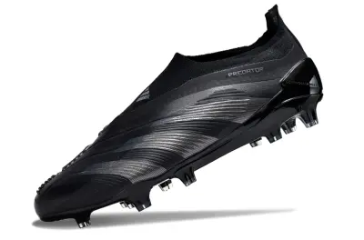 Adidas Predator Elite Laceless FG - Black/Graphite Black/Charcoal Gray