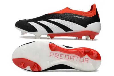 Adidas Predator Elite Laceless FG - Black/Fiery Red/Sleek White