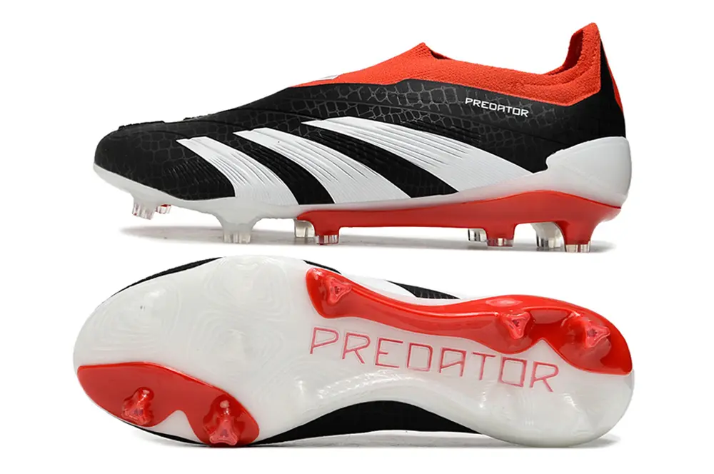 Adidas Predator Elite Laceless FG - Black/Fiery Red/Sleek White