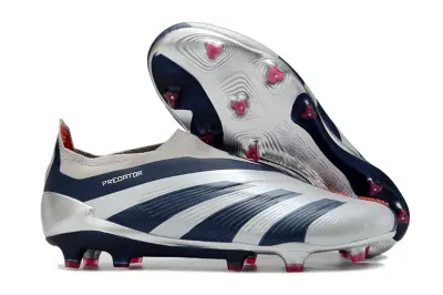 Adidas Predator Elite Laceless FG - Silver/Navy Blue/Red