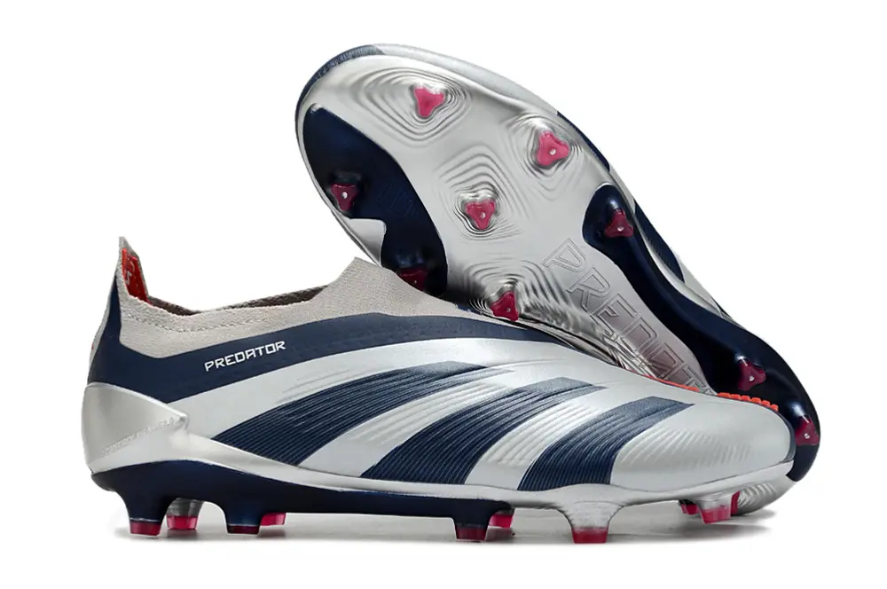 Adidas Predator Elite Laceless FG - Silver/Navy Blue/Red