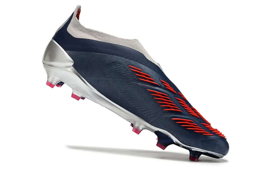 Adidas Predator Elite Laceless FG - Silver/Navy Blue/Red