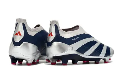 Adidas Predator Elite Laceless FG - Silver/Navy Blue/Red
