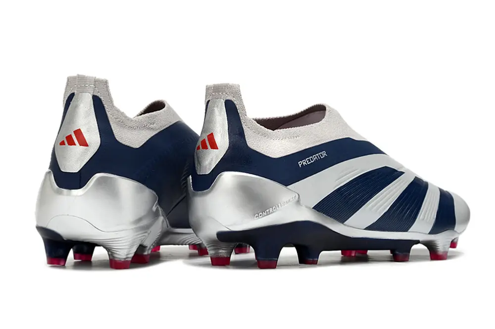 Adidas Predator Elite Laceless FG - Silver/Navy Blue/Red