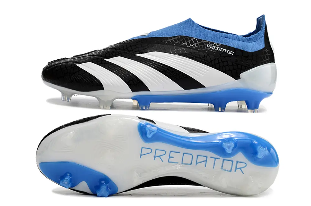 Adidas Predator Elite Laceless FG - Black/Sky Blue/White