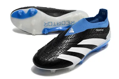 Adidas Predator Elite Laceless FG - Black/Sky Blue/White