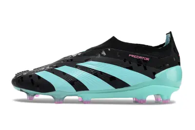 Adidas Predator Elite Laceless FG - Black/Aqua Blue/Neon Pink