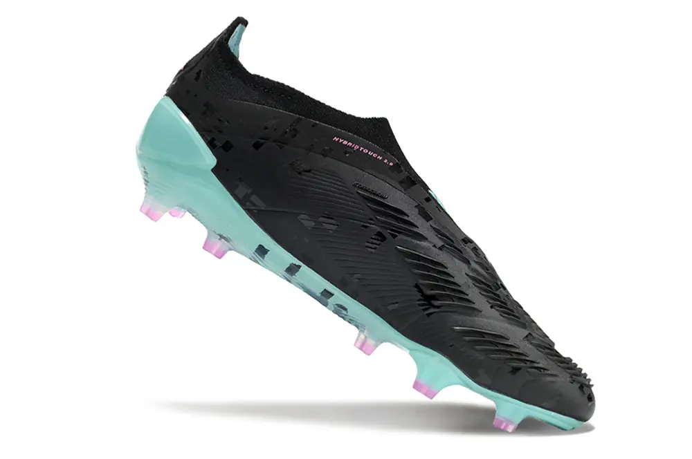 Adidas Predator Elite Laceless FG - Black/Aqua Blue/Neon Pink