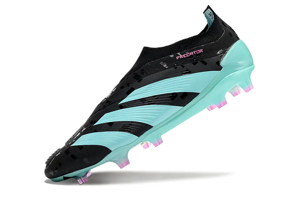 Adidas Predator Elite Laceless FG - Black/Aqua Blue/Neon Pink