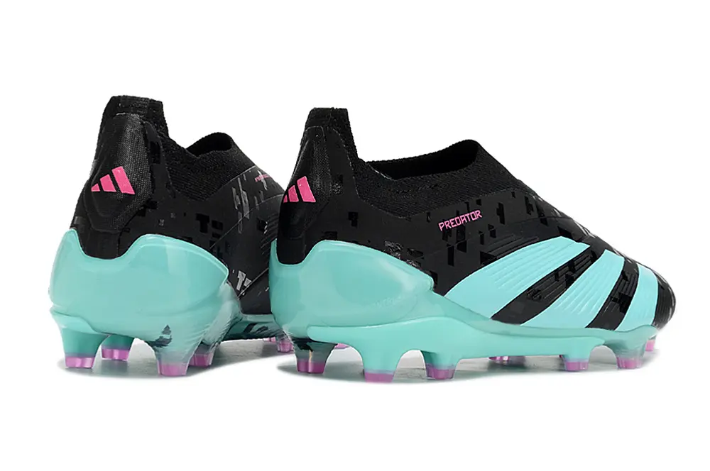 Adidas Predator Elite Laceless FG - Black/Aqua Blue/Neon Pink