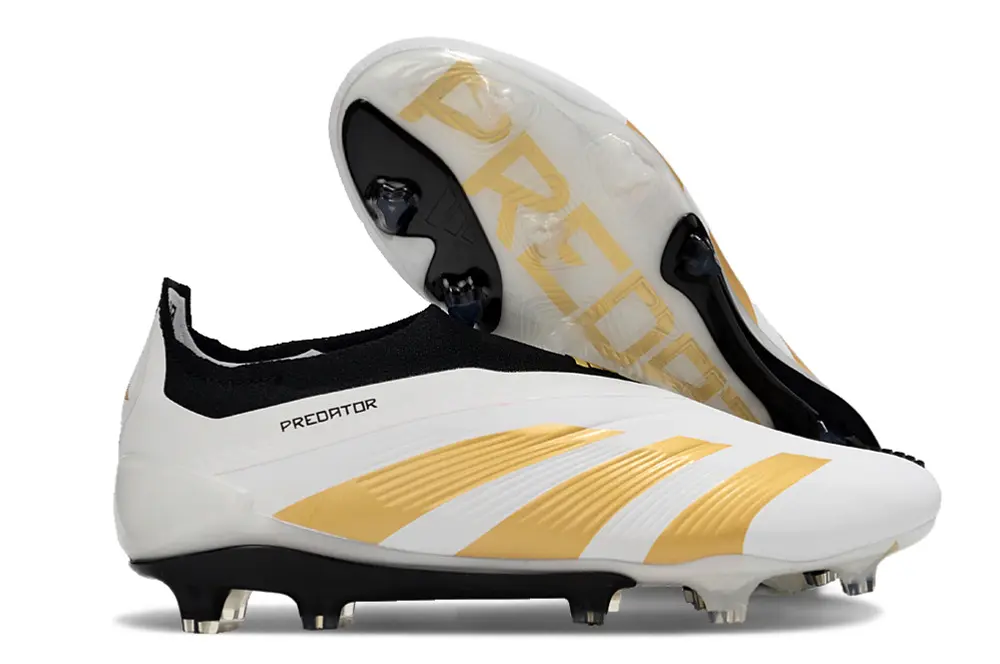 Adidas Predator Elite Laceless FG - White/Gold Accent/Black Sole