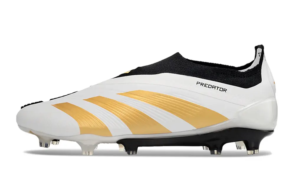Adidas Predator Elite Laceless FG - White/Gold Accent/Black Sole