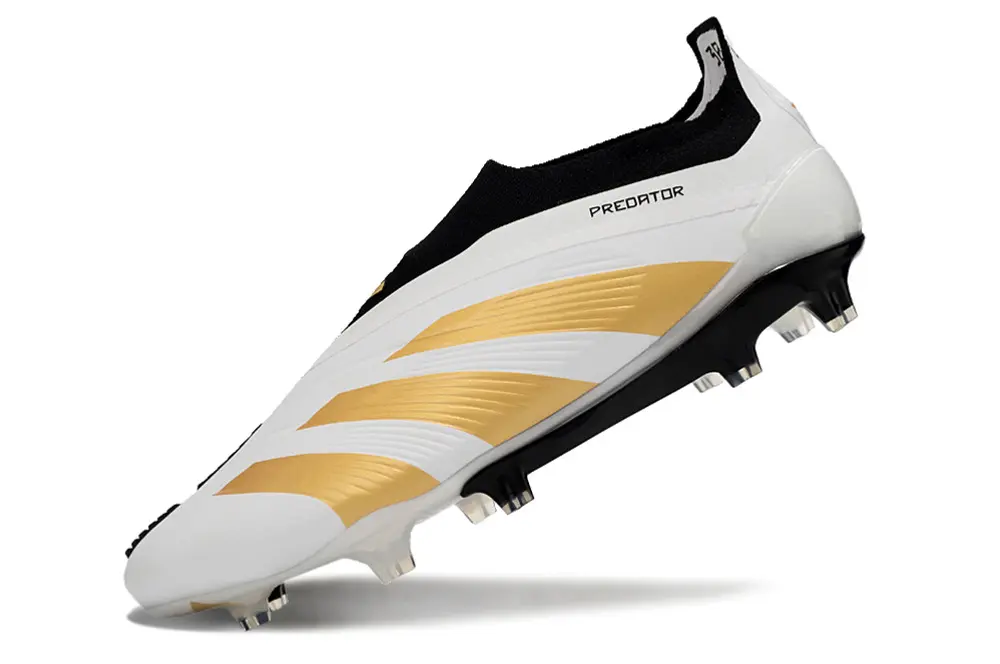 Adidas Predator Elite Laceless FG - White/Gold Accent/Black Sole