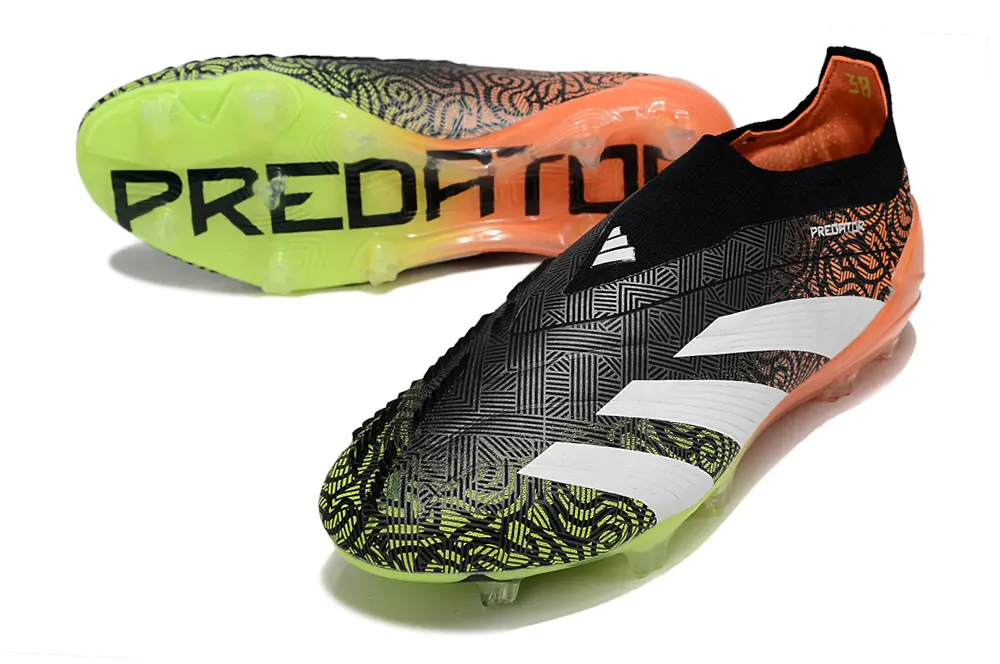 Adidas Predator Elite Laceless FG - Black/Neon Green/Orange