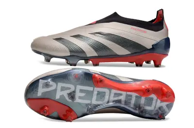 Adidas Predator Elite Laceless FG - Beige/Crimson/Graphite