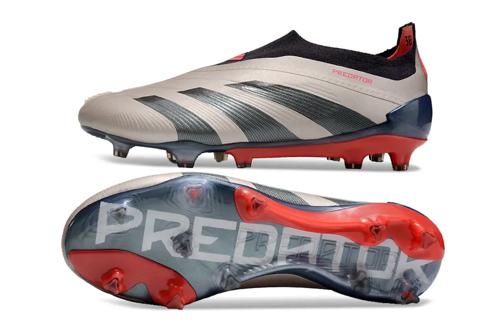 Adidas Predator Elite Laceless FG - Beige/Crimson/Graphite
