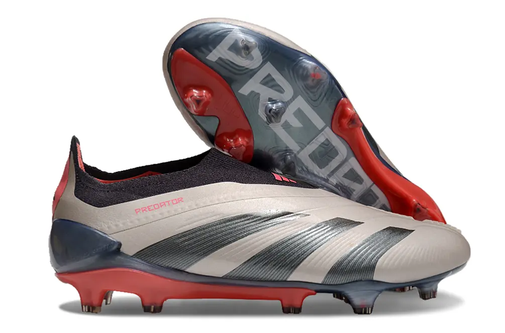 Adidas Predator Elite Laceless FG - Beige/Crimson/Graphite