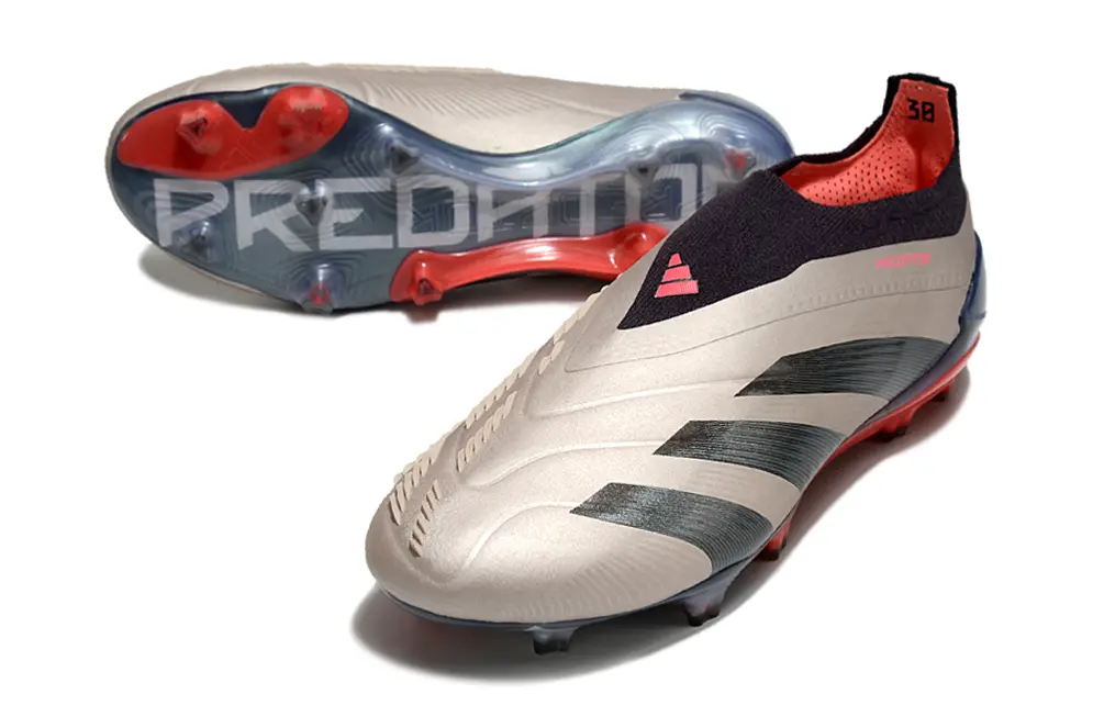 Adidas Predator Elite Laceless FG - Beige/Crimson/Graphite