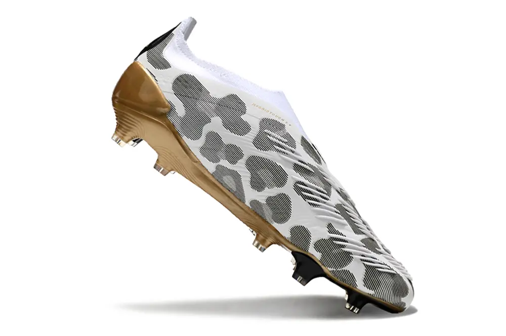 Adidas Predator Elite Laceless FG - White/Golden Accent/Grey Design