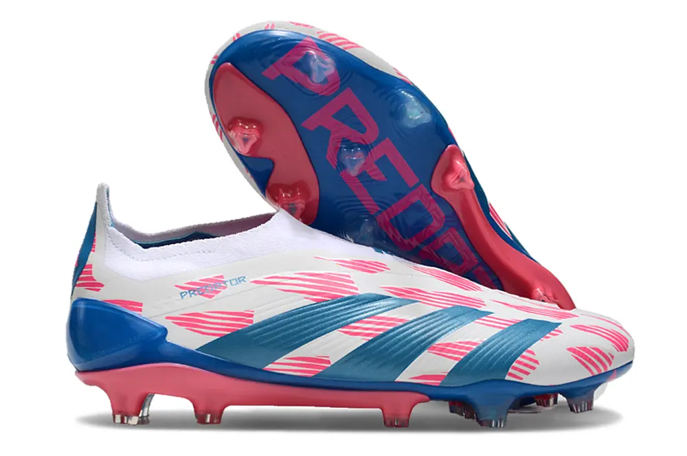 Adidas Predator Elite Laceless FG - White/Vibrant Blue/Radiant Pink