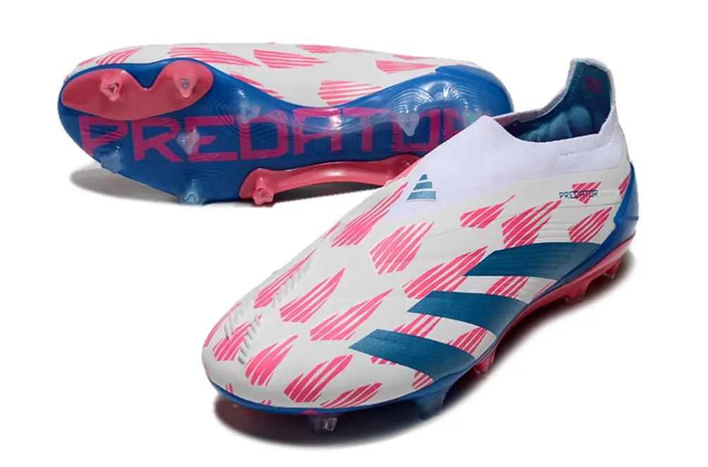 Adidas Predator Elite Laceless FG - White/Vibrant Blue/Radiant Pink