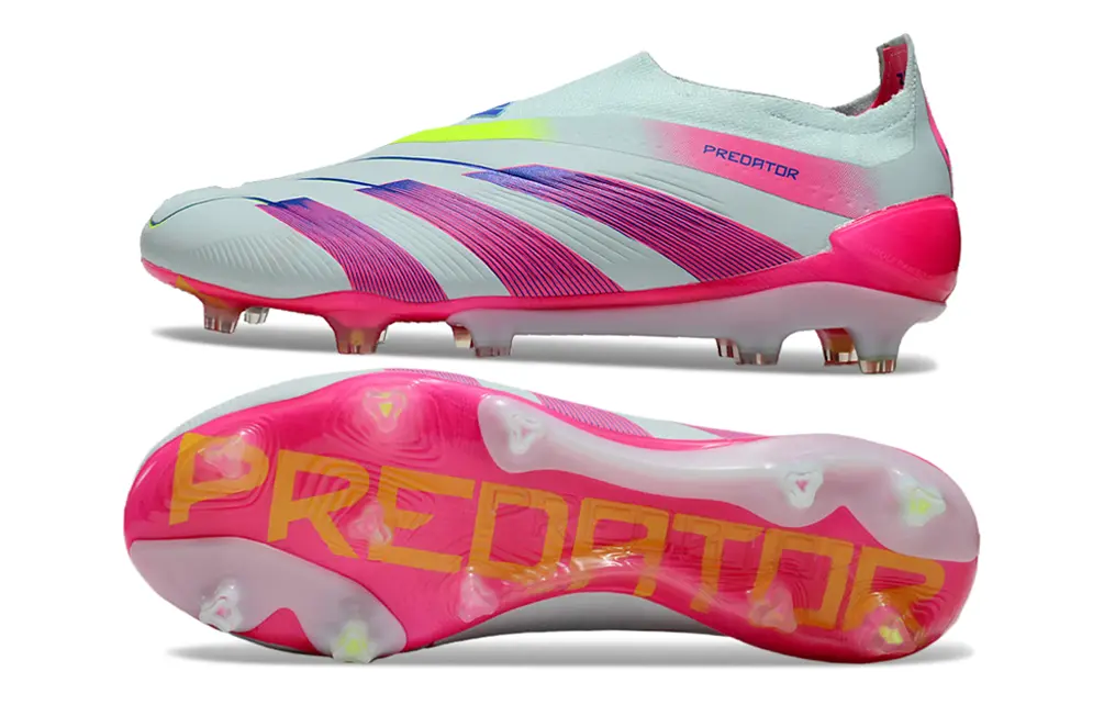 Adidas Predator Elite Laceless FG - White/Neon Pink/Blue Gradient