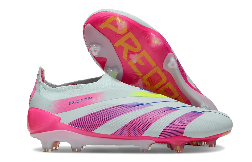 Adidas Predator Elite Laceless FG - White/Neon Pink/Blue Gradient
