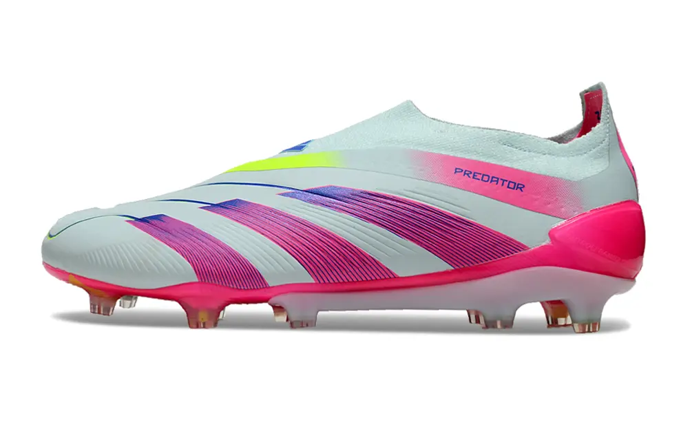 Adidas Predator Elite Laceless FG - White/Neon Pink/Blue Gradient