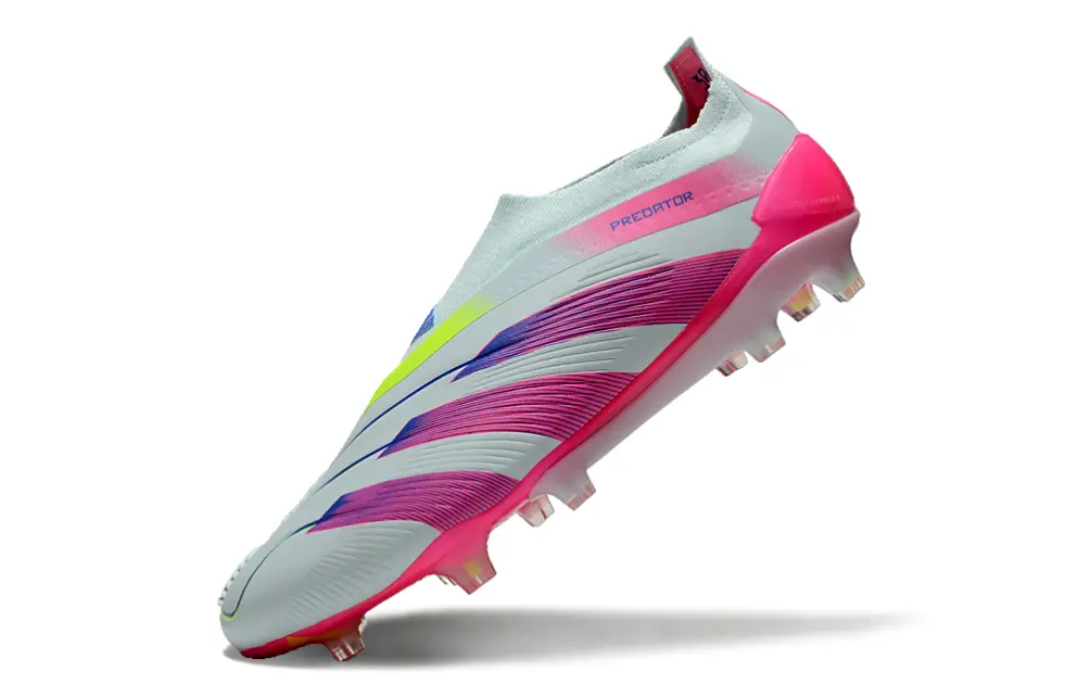 Adidas Predator Elite Laceless FG - White/Neon Pink/Blue Gradient