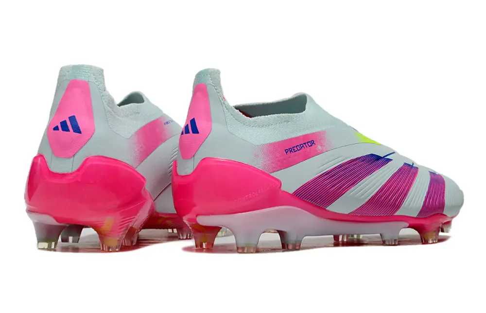 Adidas Predator Elite Laceless FG - White/Neon Pink/Blue Gradient