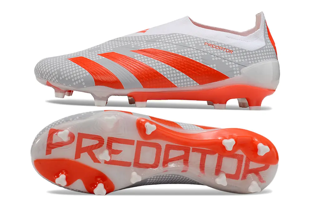 Adidas Predator Elite Laceless FG - Gray/Vibrant Orange/Light Gray