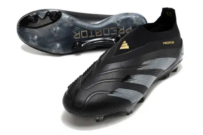 Adidas Predator Elite Laceless FG - Black/Steel Gray/Metallic Silver