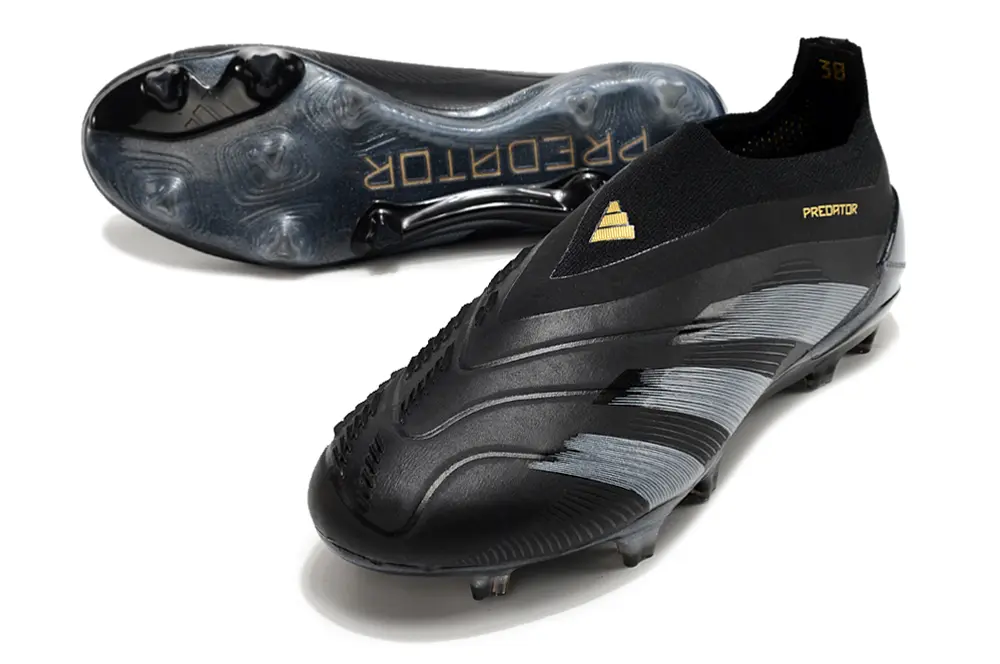 Adidas Predator Elite Laceless FG - Black/Steel Gray/Metallic Silver
