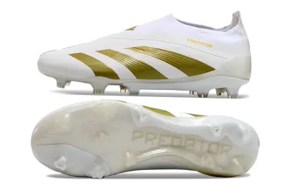 Adidas Predator Elite Laceless FG - White/Metallic Gold/White