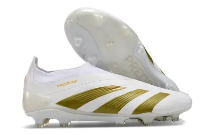 Adidas Predator Elite Laceless FG - White/Metallic Gold/White