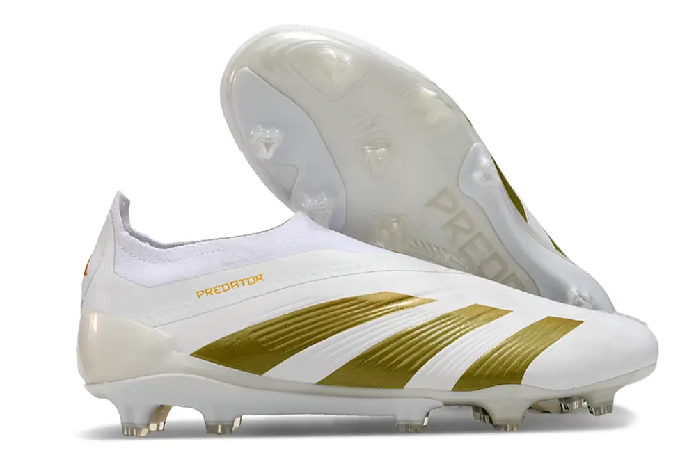 Adidas Predator Elite Laceless FG - White/Metallic Gold/White