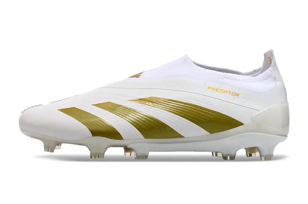 Adidas Predator Elite Laceless FG - White/Metallic Gold/White