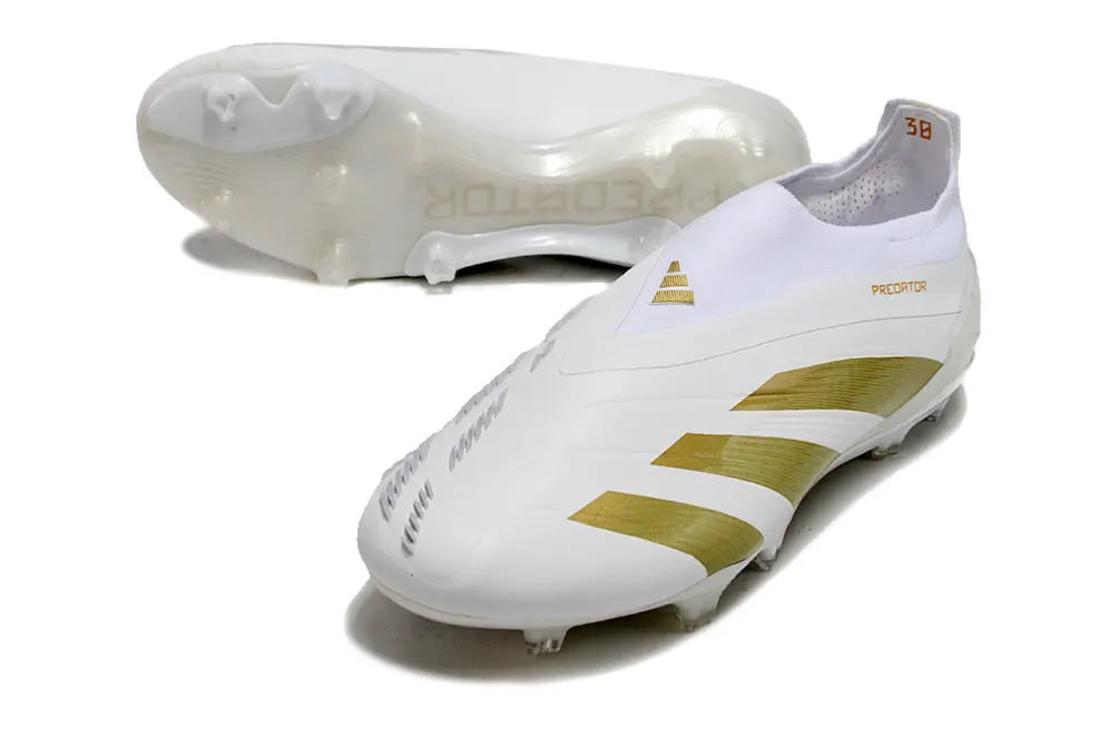 Adidas Predator Elite Laceless FG - White/Metallic Gold/White