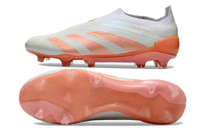 Adidas Predator Elite Laceless FG - White/Coral Orange/Soft Pink